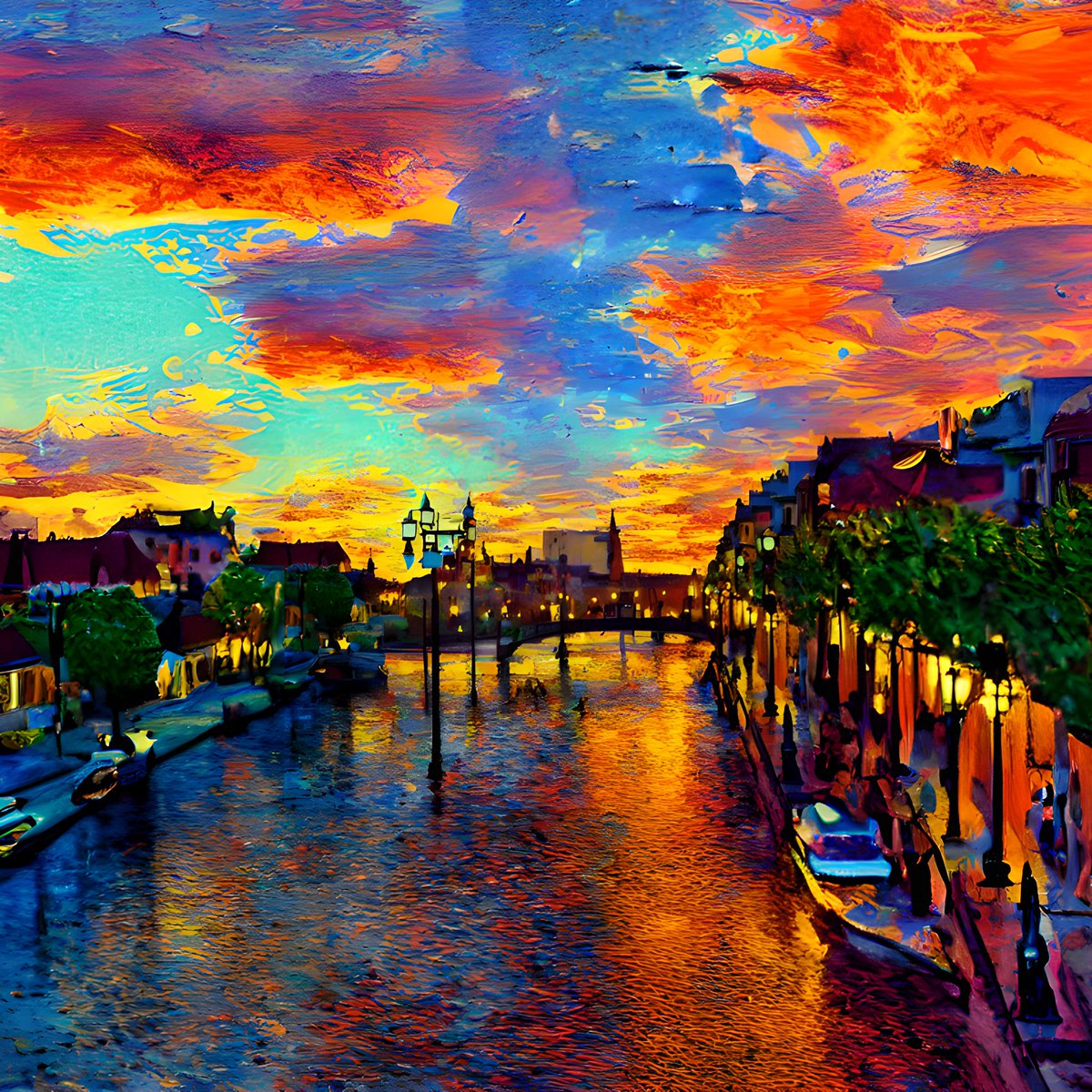 Inahouseblue's tweet photo. 【Inahouse Cityscape Series】🆕
"Inahouse C-0002": (5 tezos × 10 Editions)
River, Sunset, Street lights.

#InahouseCityscape #objkt #tezos  #TEZOSTUESDAY https://t.co/n4TEOsVInU