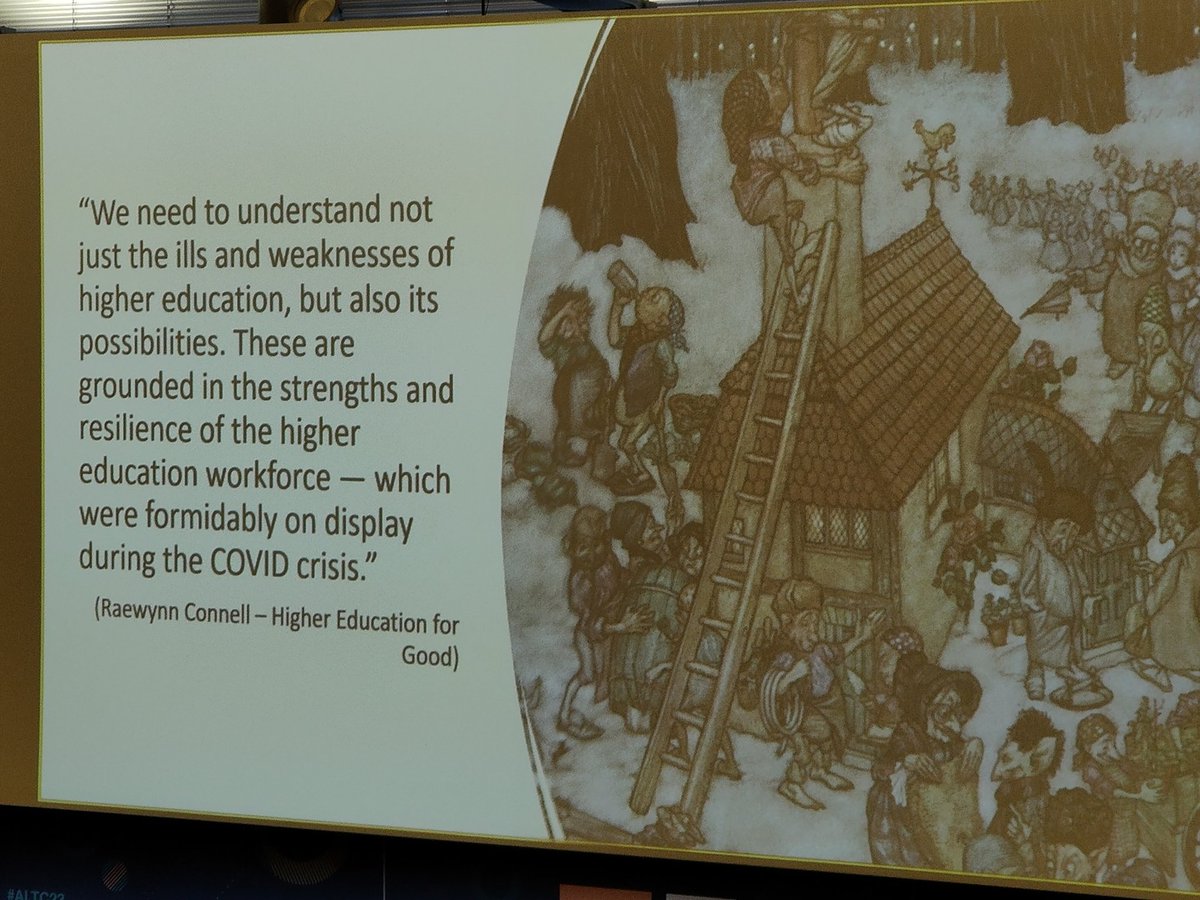 Inspiring keynote from Anne-Marie Scott 'Things Cannot be made Simple' #altc23  on leading people