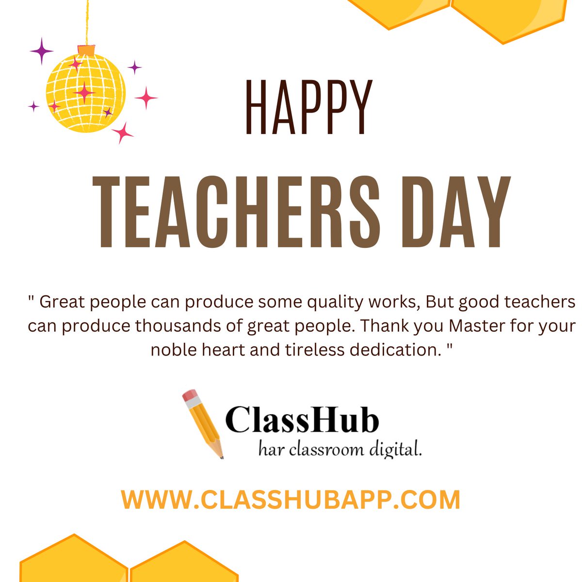 ClassHub_App's tweet image. “The true teachers are those who help us think for ourselves.” – Dr Sarvepalli Radhakrishnan
.
.
.
.
.
#teachersday #happyteachersday #teachersday2023 #classhubapp #education #edtech