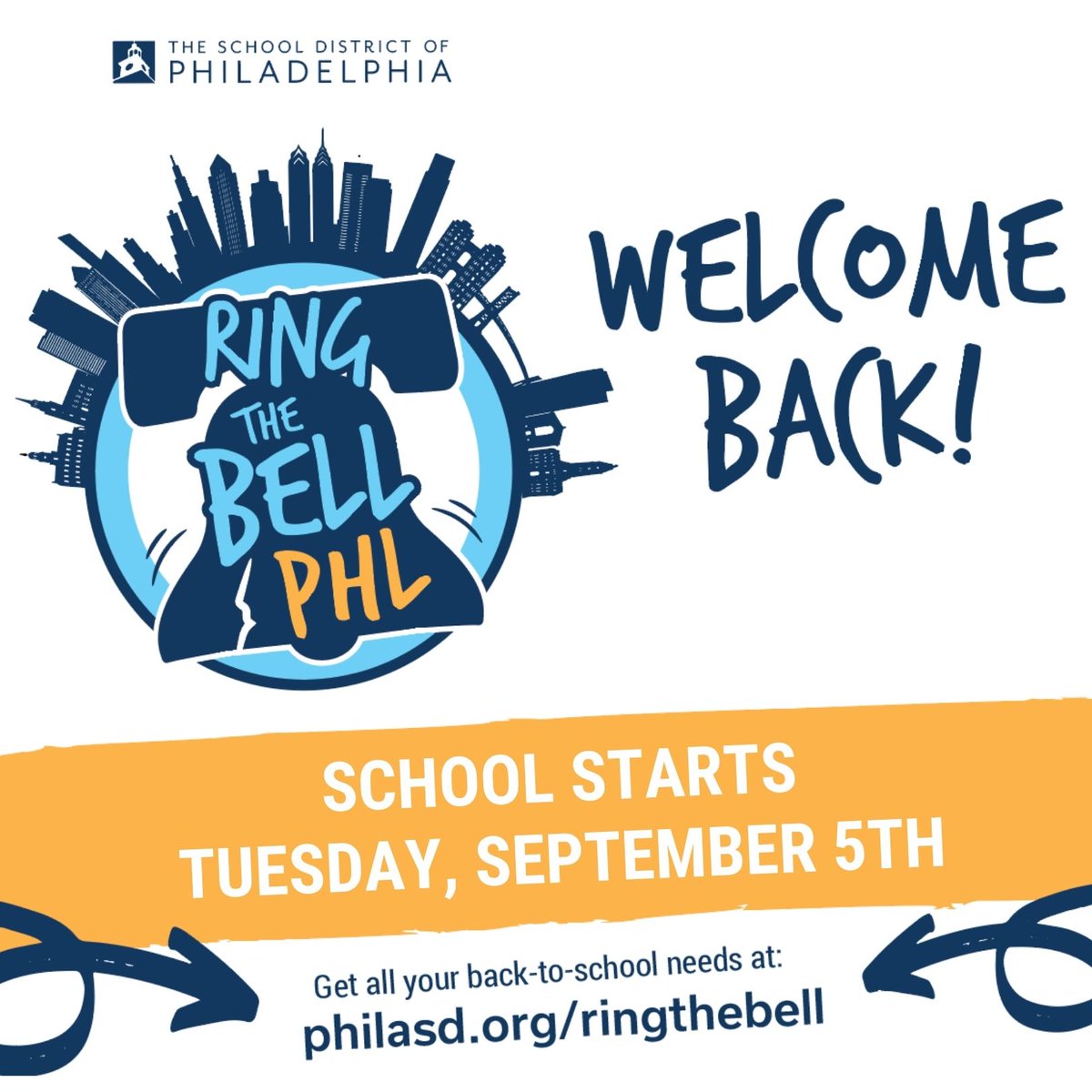 It's the first day of school! Welcome Back! #PHLED #RingTheBellPHL