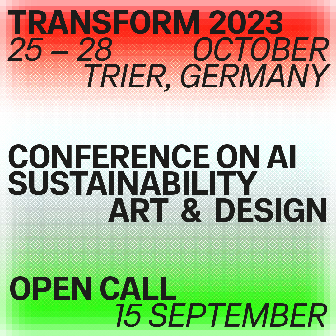 Simon Maris (@simonmaris) on Twitter photo 📣 OPEN CALL 📣
We are hosting the <a href="/gestaltungai/">AI meets Design Education</a> TRANSFORM Conference on AI, Sustainability, Art & Design and the Call for Participation is open!
Submit your abstracts for presentations until 15 September!
#ai #sustainability #art #design #opencall #conference 📣 OPEN CALL 📣
We are hosting the <a href="/gestaltungai/">AI meets Design Education</a> TRANSFORM Conference on AI, Sustainability, Art & Design and the Call for Participation is open!
Submit your abstracts for presentations until 15 September!
#ai #sustainability #art #design #opencall #conference