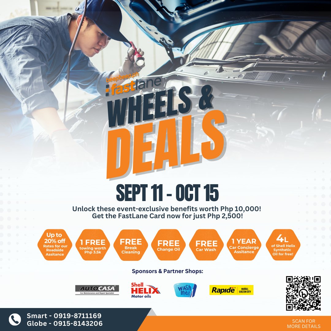 usebeepbeep's tweet image. Prepare to ignite your engines and embark on an exhilarating automotive adventure!

Don&apos;t miss out – dive into the full article here: news.beepbeep.ph/experience-aut…

#CarMaintenance #CarServices #CarCare #FastLaneMembershipDeals #CarPerks #FastLaneWheelsandDeals #AutoSan #beepbeepph