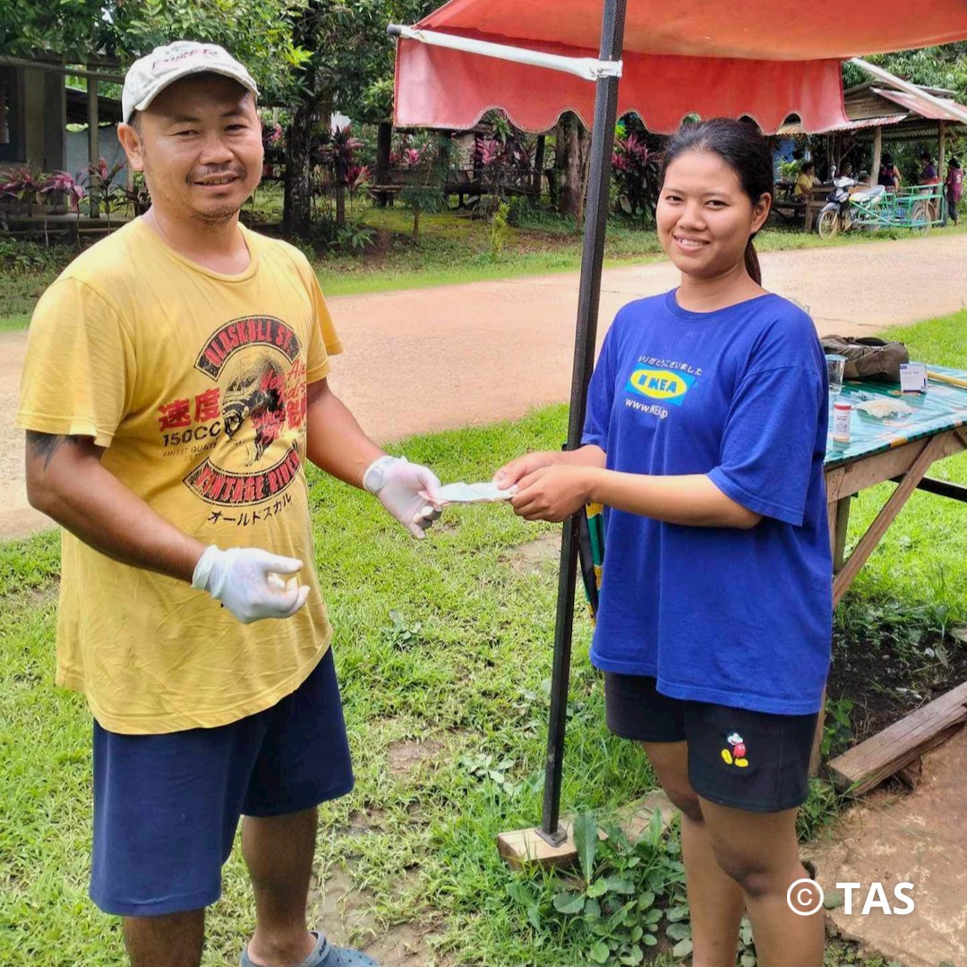 Meet Pa Ua (in Myanmar/Karen, this means ‘White’) He’s fed by a caring lady but he won’t let people get close to him. We had to dart him with a tranquilliser, clean the wounds &amp; give antibiotics. The lady was so grateful that she kindly gave us a donation! 🧡 #Rescued #dogs
