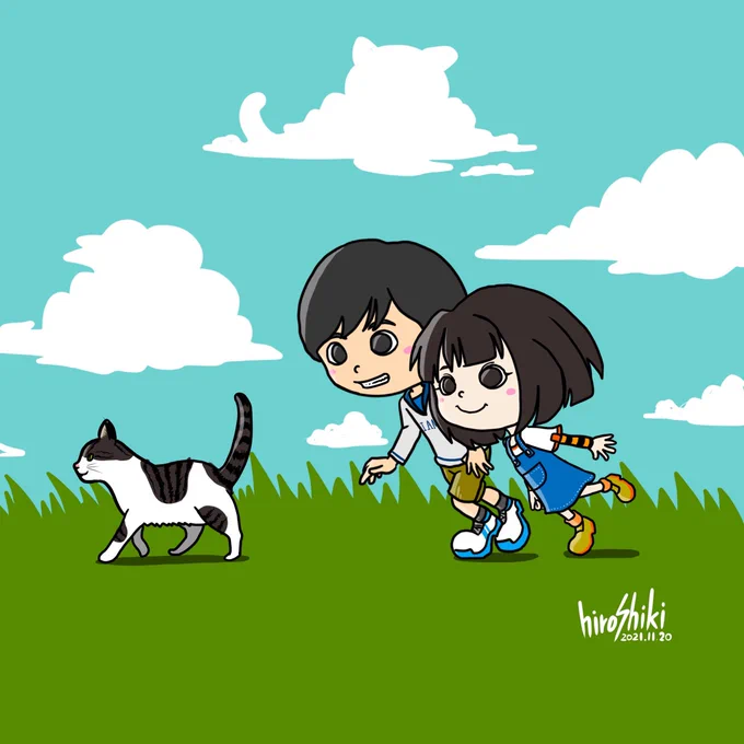 知らない人についていったらいけないけど知らない猫についていくと・・・#イラスト #ねこ 