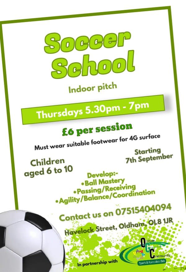 New Soccer School in Oldham starting this week @oldhamgreenhill 
Every Thursday. 
#Oldham #Manchester #football #footballdevelopment #soccer #develolment #Thursday
Contact the coach for more  information on the number stated.