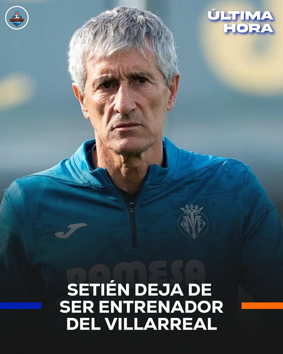 elchiringuitotv's tweet photo. 🚨🟡 OFICIAL | El VILLARREAL DESTITUYE a SETIÉN.

👉 Miguel Ángel Tena, director de fútbol, asumirá el cargo de entrenador de forma interina. https://t.co/B4KVFdRZlR