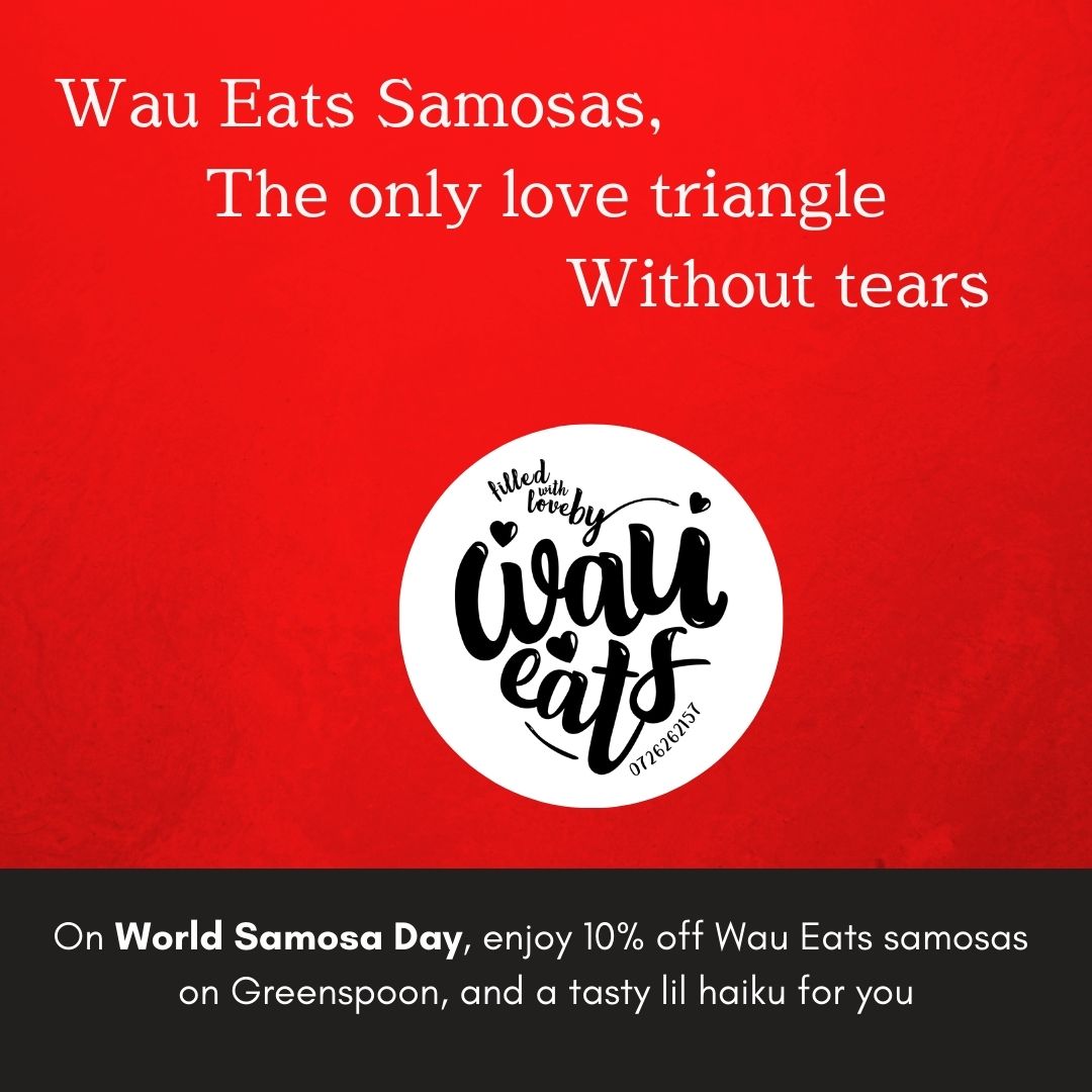 WauEats's tweet photo. Happy World Samosa Day friends
(we got a lil haiku &amp; a lil greenspoon discount for you, to add a lil flavour, a lil joy, a lil love to your day) https://t.co/FL6VmkDiY0