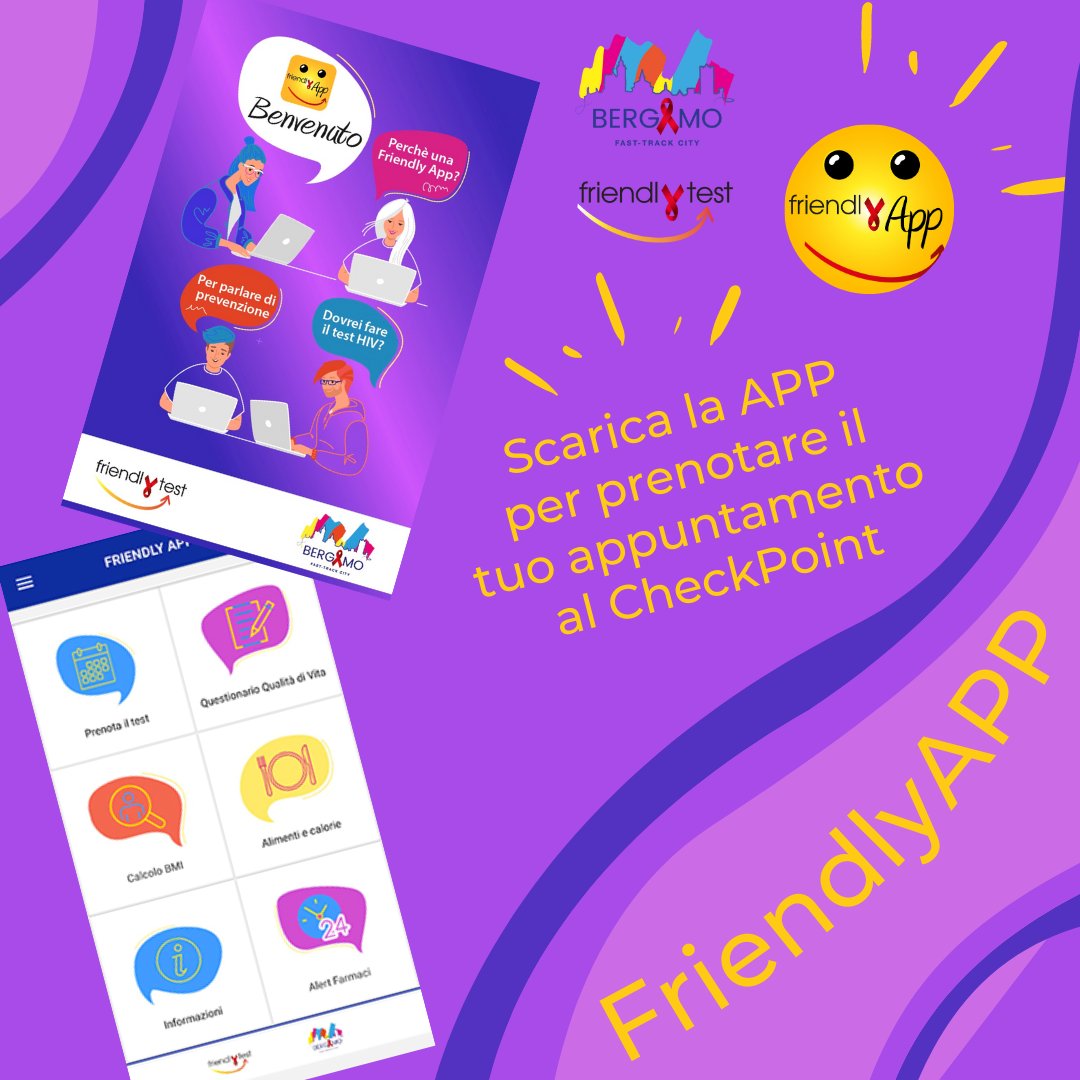 friendly_test's tweet photo. 📌 Prenota il tuo appuntamento al Check Point per il #FriendlyTest, rapido, anonimo e gratuito per #HIV, #HCV e #Sifilide.
Scarica gratuitamente la #FriendlyAPP su Google Play e App Store.
#BergamoFTC #CheckPointBG #Salute #Bergamo https://t.co/NmwBK0YGik