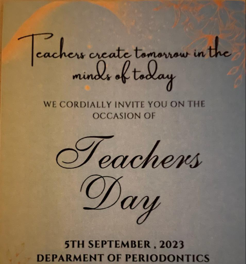 SDCPeriodontics's tweet image. Teachers day celebration hosted by our beloved postgraduates of periodontics department🎉🎊#saveetha dental college