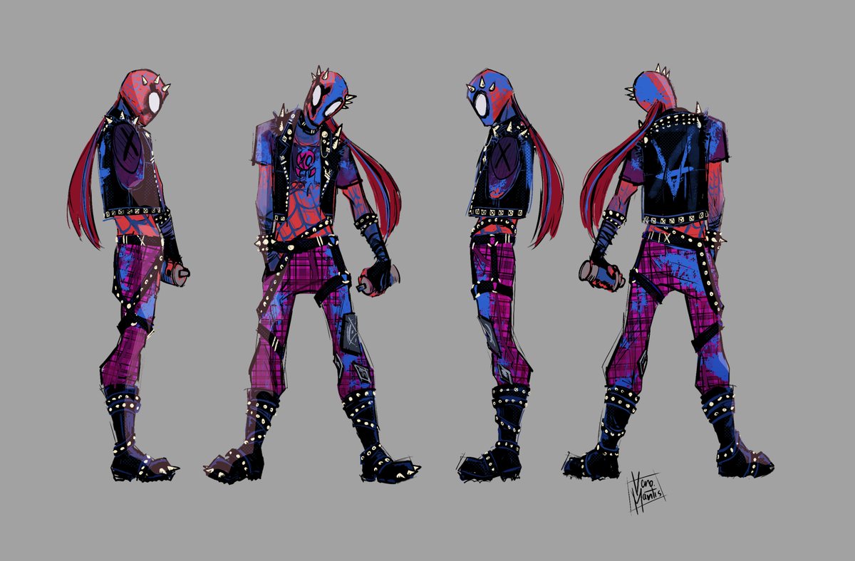 venomantis's tweet image. Style exploration + turnaround of V&apos;s spiderpunk clothes for my portfolio💪
#acrossthespiderverse #spidersona #hobirbrown #oldyork #spiderpunk #characterdesign #costumedesign #portfolio #spiderverse