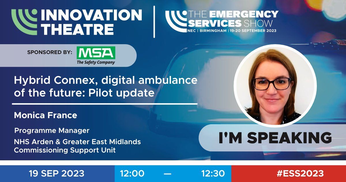 NHS Arden and GEM CSU (@ardengem) on Twitter photo NEWS: Digital Transformation expert to speak at <a href="/emergencyukshow/">The Emergency Services Show</a>
Monica France our Programme Manager as been invited to Chair a speaker session on the latest <a href="/HybridConnex/">Hybrid Connex</a> developments following the start of the pilot with <a href="/EastEnglandAmb/">EEAST Ambulance Service</a>
bit.ly/3r1dRgc NEWS: Digital Transformation expert to speak at <a href="/emergencyukshow/">The Emergency Services Show</a>
Monica France our Programme Manager as been invited to Chair a speaker session on the latest <a href="/HybridConnex/">Hybrid Connex</a> developments following the start of the pilot with <a href="/EastEnglandAmb/">EEAST Ambulance Service</a>
bit.ly/3r1dRgc
