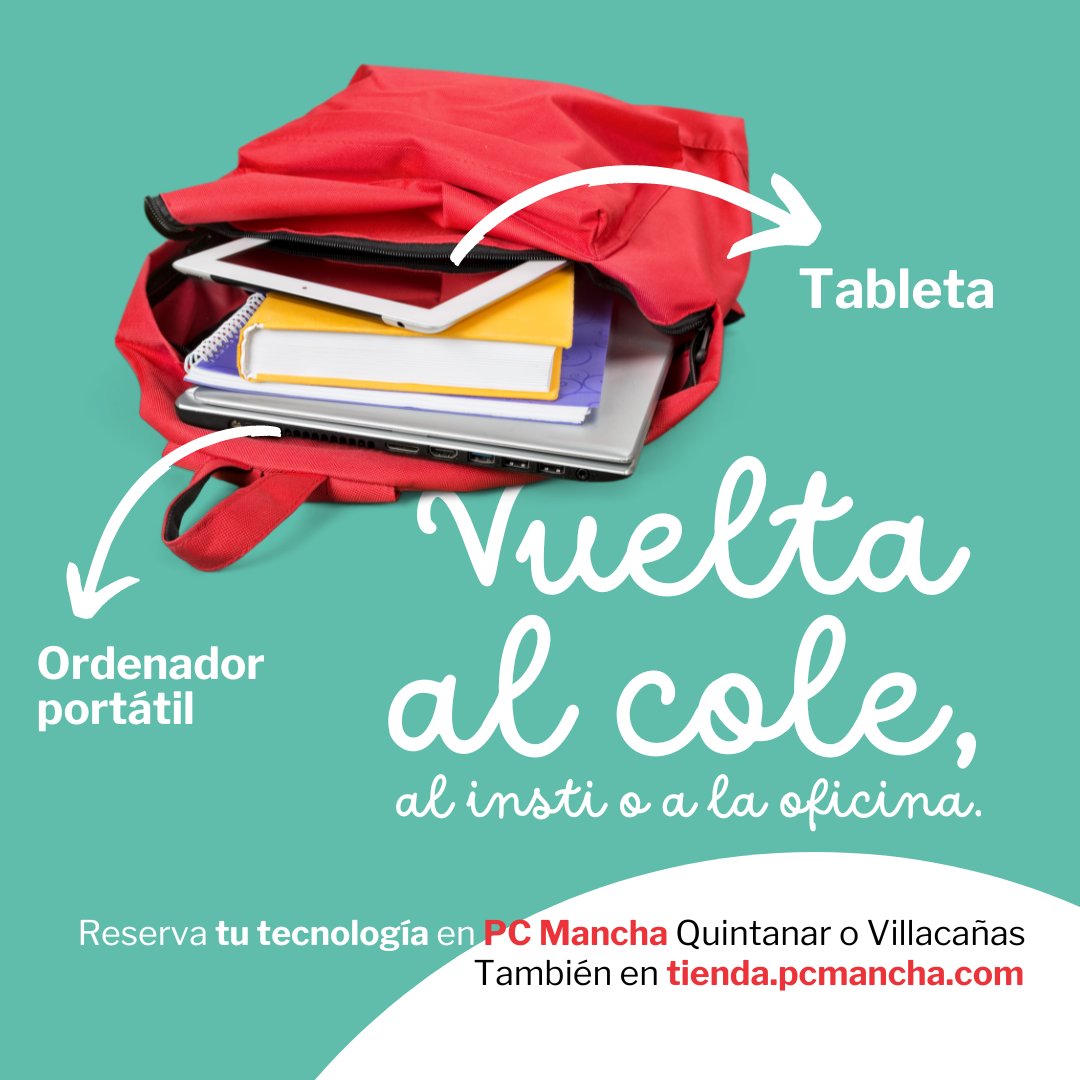 pcmancha_com's tweet image. 🎒💡 ¡Vuelve a clases con el mejor equipo tech! En PC Mancha, te preparamos para el futuro. Visítanos en Quintanar, Villacañas o descubre nuestras ofertas online: tienda.pcmancha.com 

#VueltaAlCole #PCMancha