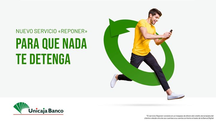 UnicajaBanco's tweet photo. 👉 Con nuestro servicio #Reponer ¡ya no te quedarás a cero! Accede a tu Banca Digital, mira los movimientos de tu cuenta y, si es un cargo, podrás reponerlo* con tu tarjeta de crédito.
✅ Fácil, cómodo y útil
✅ Sin importe mínimo
ℹ https://t.co/ovCK8BdtKh
#publi https://t.co/8KYxbdrAUY