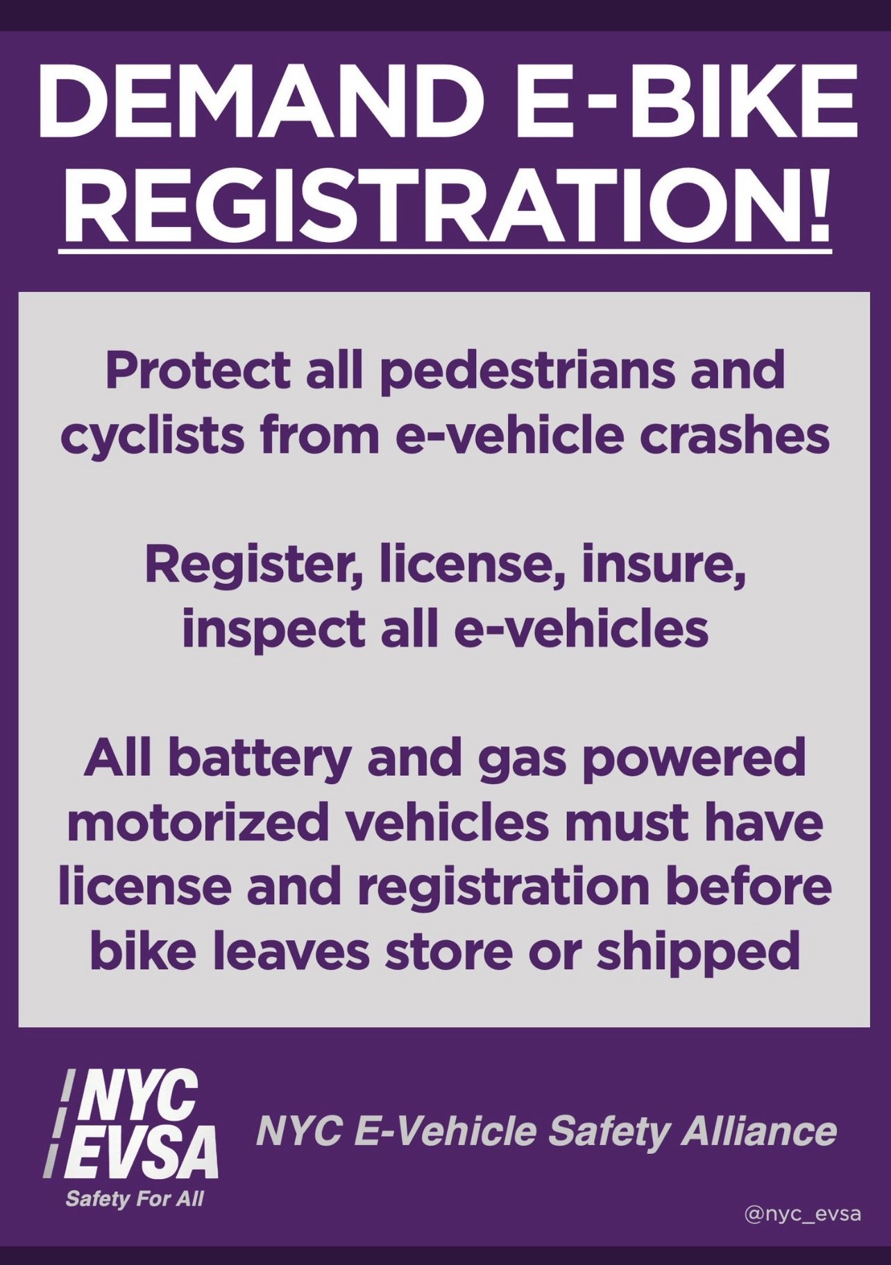 NYC E-Vehicle Safety Alliance (@nyc_evsa) / X