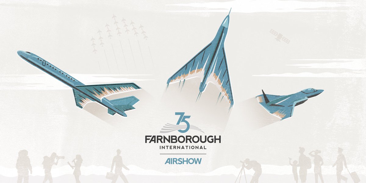 FIAFarnborough's tweet photo. 🎉 Celebrating 75 years of the pioneering spirit of Farnborough International Airshow!✈️ Welcome to a month-long celebration of aviation excellence, innovation, and unforgettable historic moments.
Stay tuned for updates and learn more here: https://t.co/gBb395XikK
#FIA75 #AvGeek https://t.co/PyADPNgWji