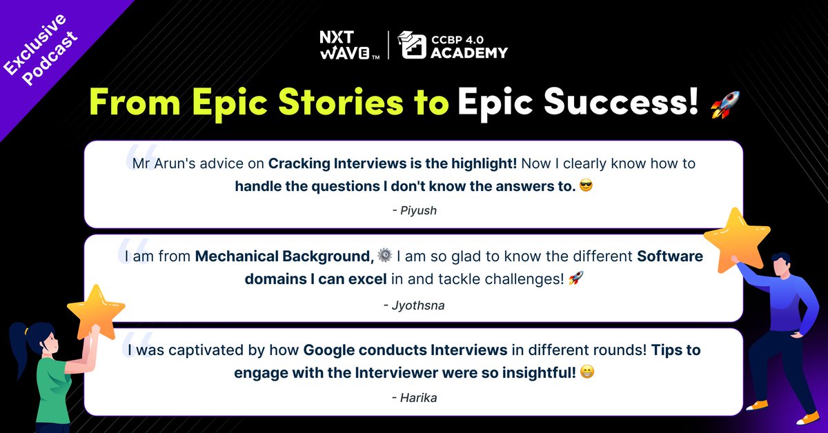 nxtwave_tech's tweet photo. Aย ride full of Exceptional Insights!๐ฅ
Academy Learners just loved the Podcast! ๐
Explore more at - https://t.co/x1zWf2K9Jzโฌ
๏ธ
#NxtWave #ccbp #ccbpacademy #NxtWaveAcademy #NxtTalks #Podcast #NewPodcast #ExclusivePodcast #podcastcommunity #Google #GoogleOne #Linkedin #computerscience #data #engineering #technology #python #deeplearning #tech #software