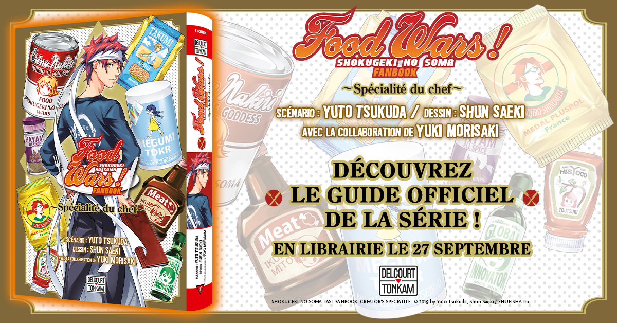 DelcourtTonkam's tweet photo. 🥘  Annonce - Food Wars - Spécialité du chef 🍰

Sôma fait son grand retour ! Ce bel ouvrage propose toutes les illustrations de l’auteur, les recettes de cuisine apparaissant tout au long du manga et plus encore. 

À découvrir en librairie le 27 septembre🤤

#FoodWars #manga https://t.co/IprbEh68ev