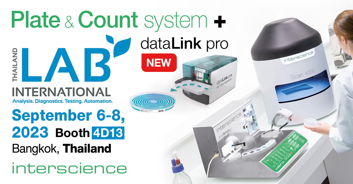 🌍 Meet INTERSCIENCE at Thailand Lab!

Come and meet us:

September 6-8, 2023

Booth #4D13

Bangkok, Thailand

🌟🌟🌟

INTERSCIENCE SEA

60 Paya Lebar Road #08-57

Paya Lebar Square

SINGAPORE 409051

Phone: +65 6977 7232

Information: sales.asia@interscience.com
