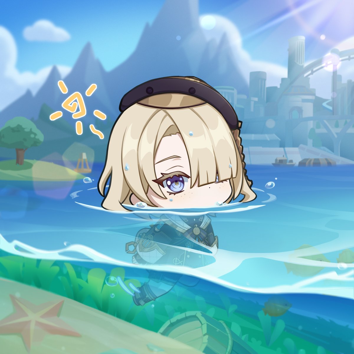 "The weather is... not bad. Now that I don't have any tasks today... I'll take a quick break, then get back to diving."

#GenshinImpactFontaine