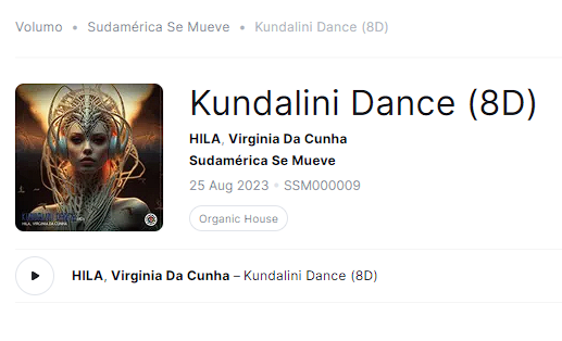 sudamericasm's tweet photo. 💥Kundalini Dance (8D) by HILA &amp; Virginia Da Cunha, available in @volumomusic: https://t.co/rlfXIYcUky 

#8daudio #8d #audio8d #kundalini #organichouse https://t.co/GCAohLxTs6