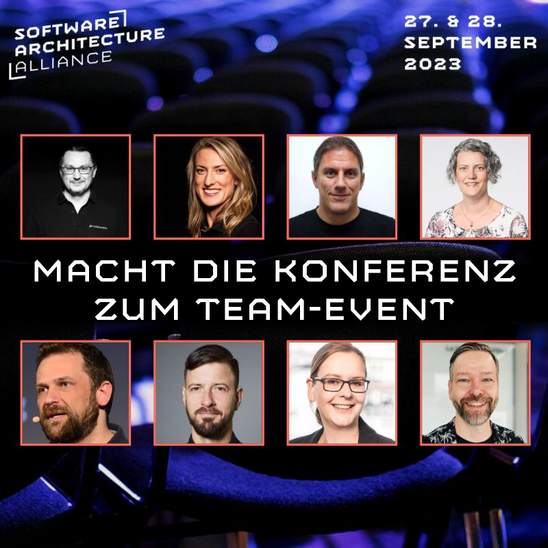 .<a href="/marcoemrich/">Marco Emrich</a> , .<a href="/ewolff/">Eberhard Wolff</a> , .<a href="/emilybache/">Emily Bache</a> , @lutzhuehnken , .<a href="/hschwentner/">Henning Schwentner</a> , .<a href="/skepp/">Saskia Untiet-Kepp</a> , .<a href="/erikdoe/">Erik Doernenburg</a> und viele, viele mehr live in München erleben: Mit unserem 3für2-Team-Ticket könnt ihr auch kurzfristig zum besten Preis dabei sein! Alle Infos unter software-architecture-alliance.de/2023 👏
