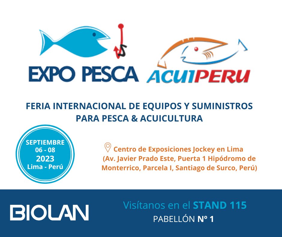 ¡¡VISÍTANOS EN LA FERIA EXPO PESCA &amp; ACUIPERÚ 2023 Y CONOCE DE PRIMERA MANO NUESTROS BIOSENSORES DIGITALIZADOS!!
 
Nuestro CEO Asier Albizu participará dando una exposición sobre la tecnología 4.0 para la cuantificación de #histamina en #pescado y #sulfito en #crustáceos.