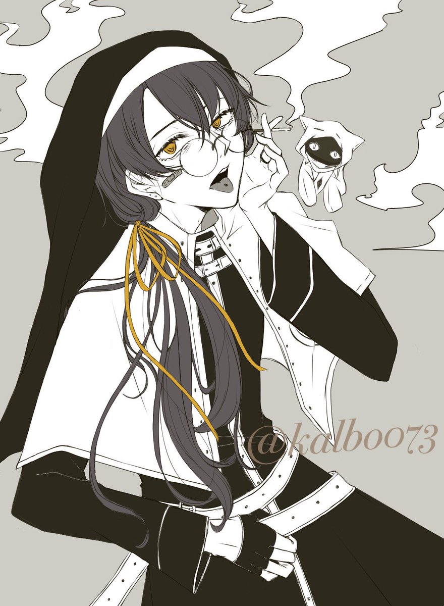 絵1857 #bintrollFA #a1857誕生祭2023 神っぽいな🐱♡ 色塗りました✍️