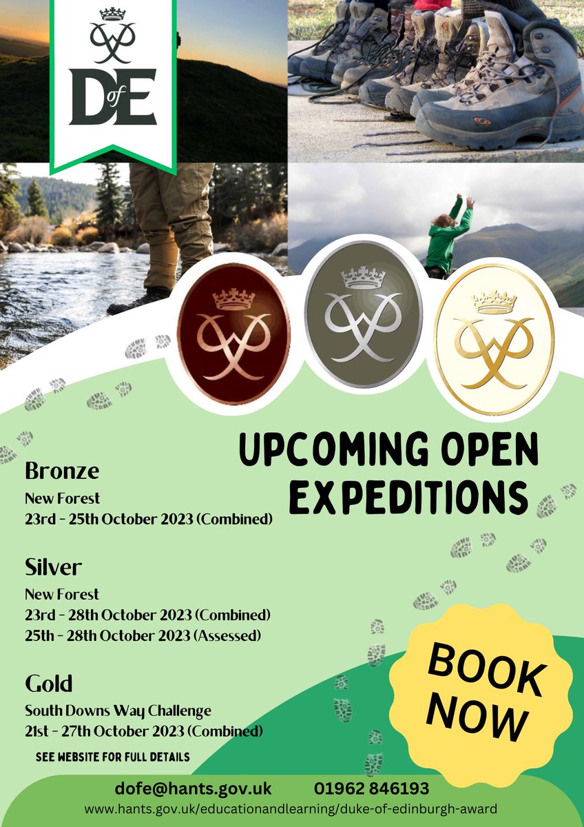 Looking for an expedition before the end of the year? We’ve got availability in October half term. Email dofe@hants.gov.uk for more info or to book.