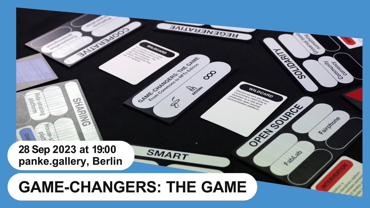 PankeGallery's tweet photo. Upcoming ➠ Game-Changers: The Game
https://t.co/758uySql37
🎉 Get ready for an evening of excitement and engagement!

🎲 @PankeGallery, Thursday, 28 September 2023, 7-10 pm

@aksiomaorg @super_markt @PlatformCoopDE #GameChangersEvent #P2P #Commonism #RokKranjc #WeirdEconomies https://t.co/4WUq27XHvz