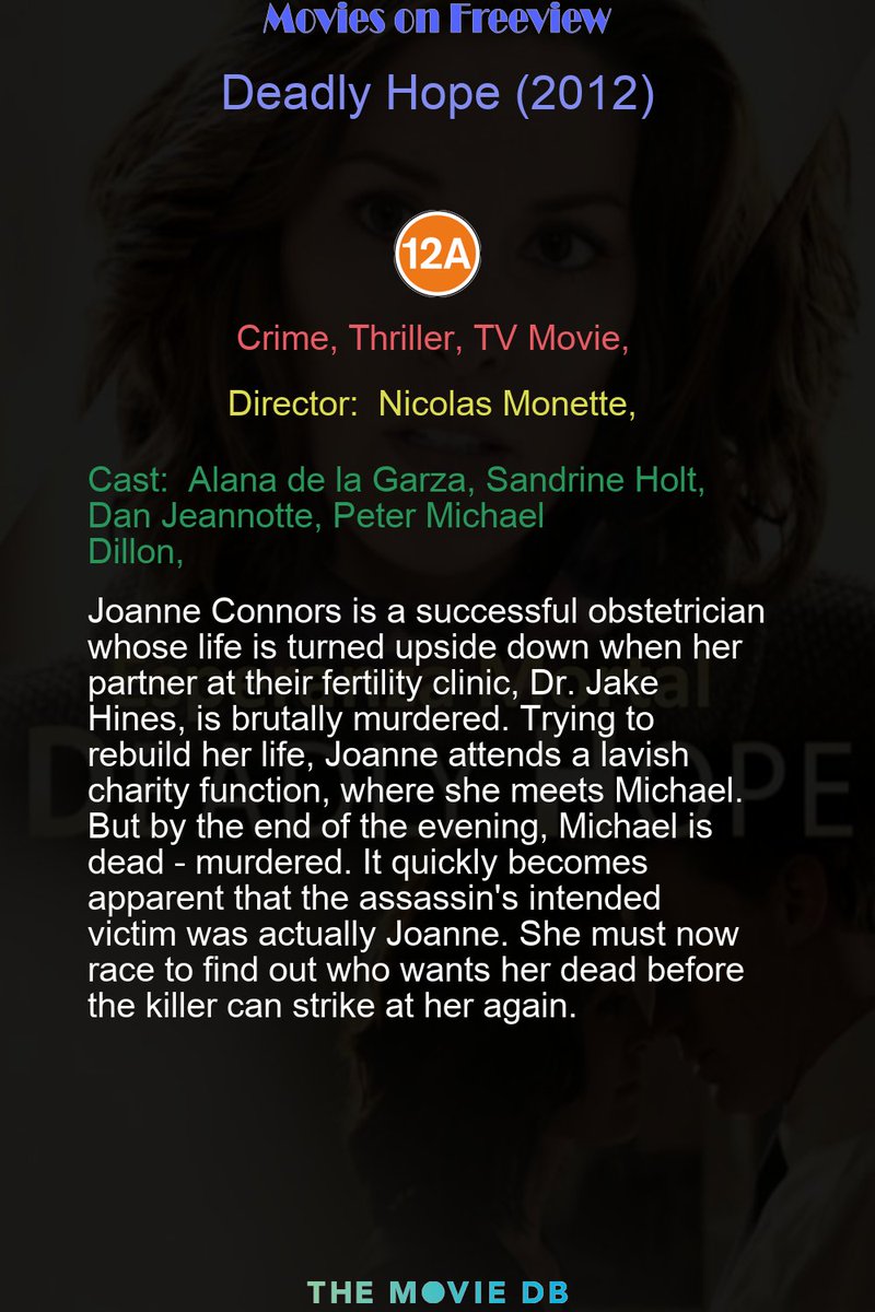 ukfreeviewfilms's tweet photo. STARTING SOON : Deadly Hope (2012)   |   IMDB: 4.7   |   GREAT! movies   |  02:50pm  Freeview:34  Sky:321  Virgin:425  BT:32  Freesat:302  #GREATmovies https://t.co/dQ7TvrQrkp