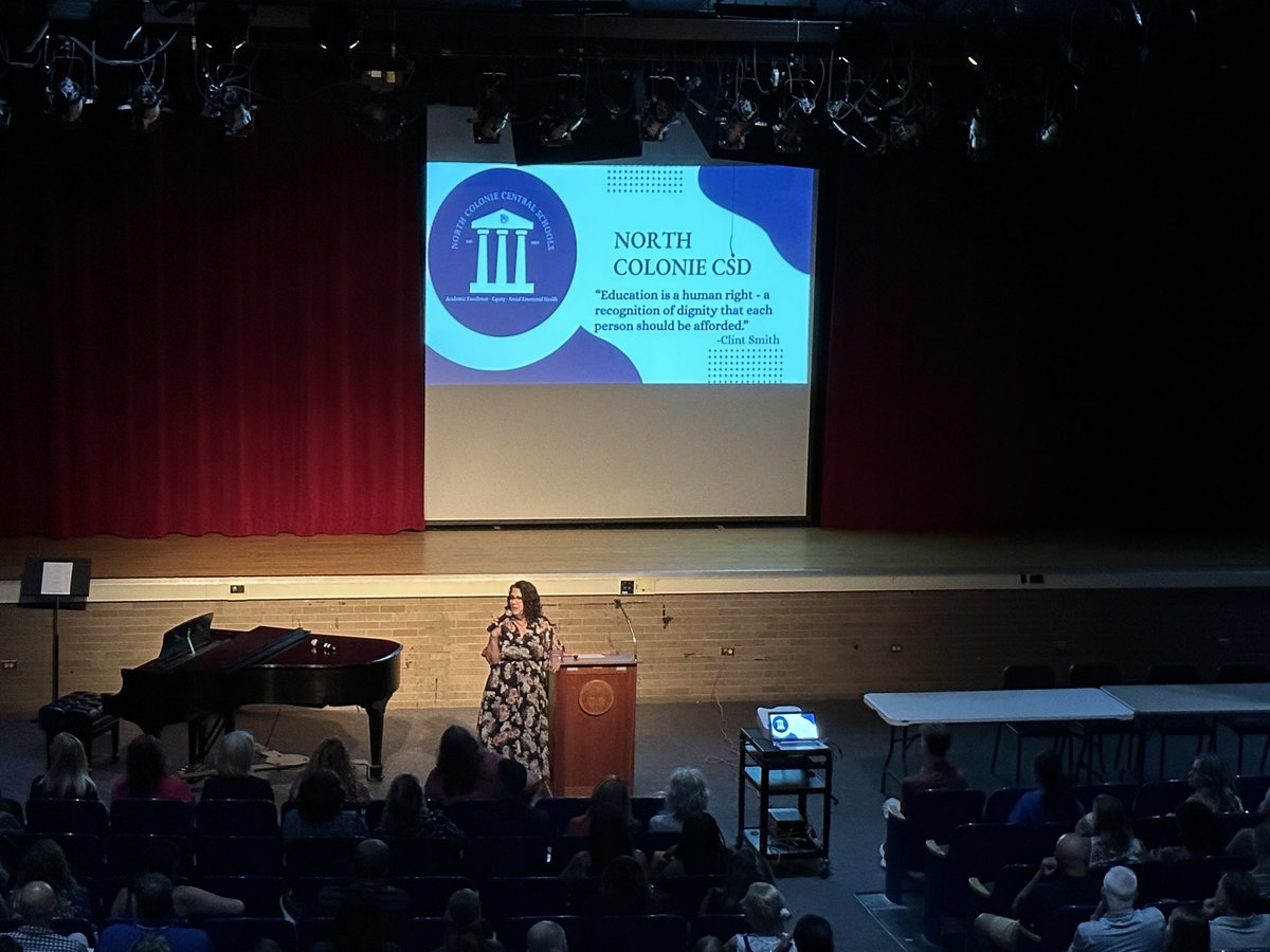 NorthColonieCSD's tweet photo. It’s the first day for North Colonie teachers and staff! Superintendent Kathleen Skeals welcomed everyone back this morning to officially kick off the 2023-24 school year. Students, we’ll see you Thursday! https://t.co/X72sMP6YcX