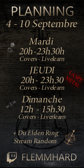 Le planning giga à la bourre !  Mais on est présent cette semaine !