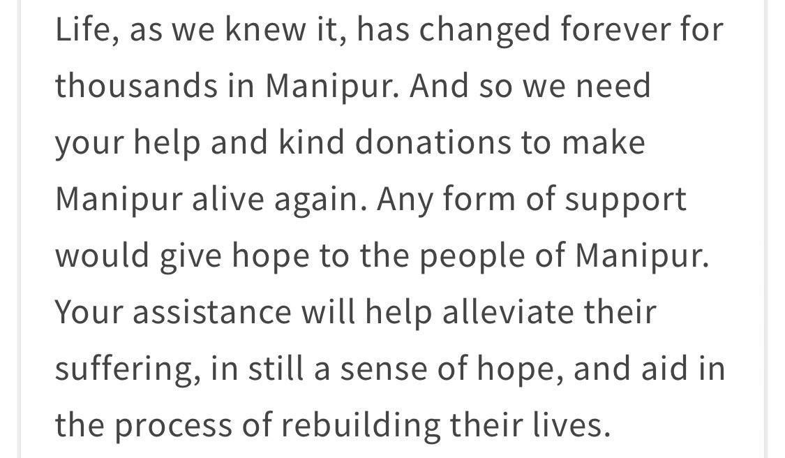 Nikita Kanojia wants to raise funds for B - United For Manipur. Your donation has the power to help them move closer to their goal amount. Please contribute. ketto.org/fundraiser/b-u…

#SaveManipurTribals #G20India