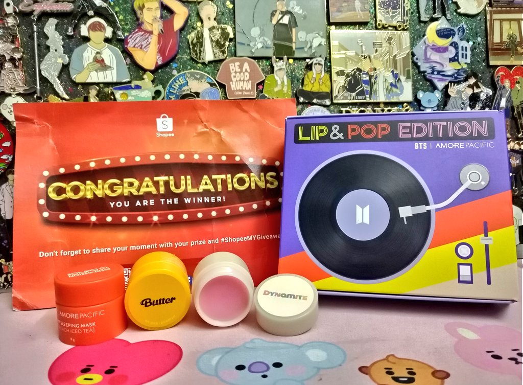 Thank you @ShopeeMY for this giveaway! Who knows after this my lips can become pretty like jin and jimin perhaps! 🤭 #ShopeeMYGiveaway
