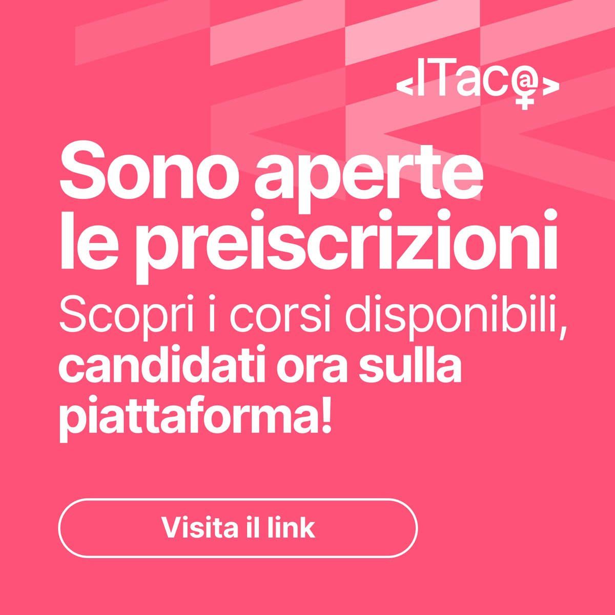 Il progetto "ITac@ - IN VIAGGIO VERSO IL FUTURO" 
Il progetto prevede un supporto specialistico individuale, un tutoring e un'assistenza amministrativa. 
L'11 Settembre inizieranno le pre-selezioni!
Scopri di più 👉 lnkd.in/dHHz6x8j