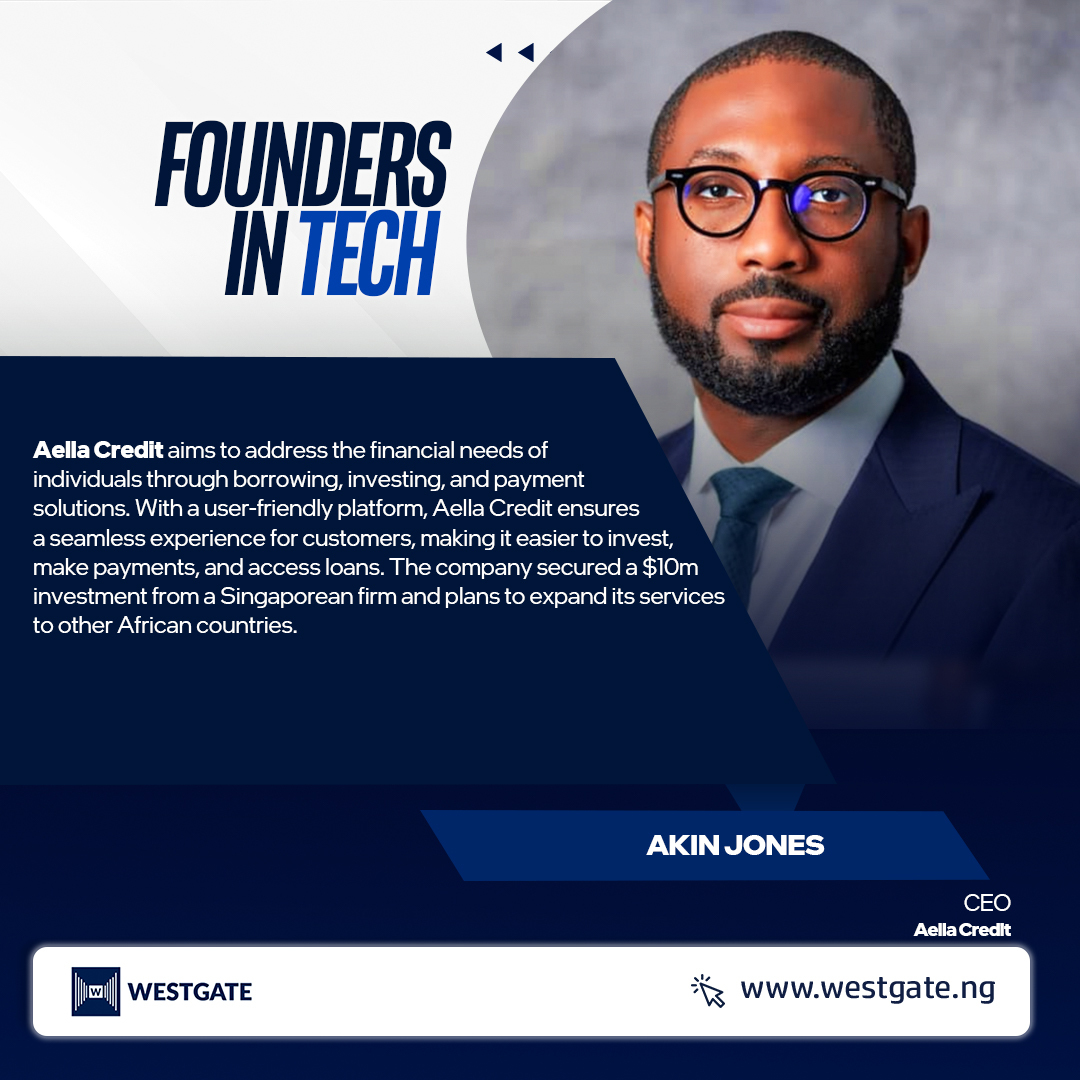 westgateng_'s tweet image. Today&apos;s edition of #Foundersintech features Akin Jones.

Akin Jones, the Co-founder and CEO of Aella, boasts a rich background in investment banking, having held prominent roles in both Africa and North America before embarking on his current venture.