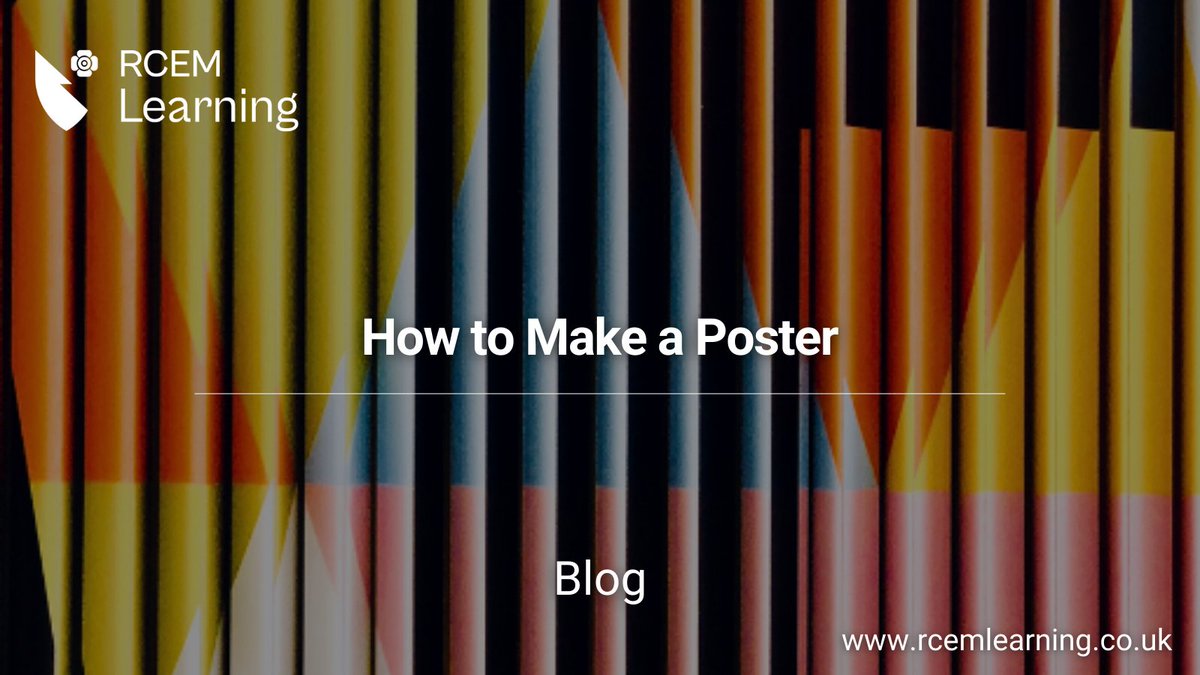 NEW: Posters are essential for practitioners, whether for conferences, presentations, etc The examples of posters in this blog should give you some food for thought about the variety of end projects you can achieve. Read our #Blog here: rcemlearning.co.uk/foamed/how-to-… @OneLongPlait