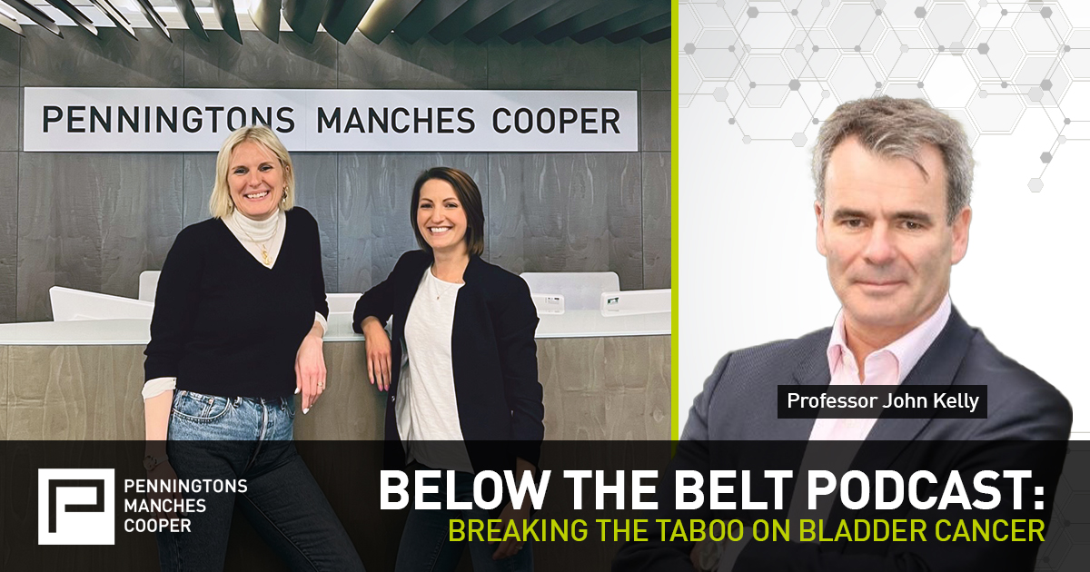 Penningtonslaw's tweet photo. The fifth and final episode of our ‘Below the belt’ #bladdercancer podcast, from associates @LouiseClareLaw and Lyndsey Banthorpe, is now live. Joined by Professor John Kelly of @ucl and @uclh, they discuss lifestyle changes and prevention. Listen here: https://t.co/yN0IqaZ9eI https://t.co/H5WCAx3Ho4