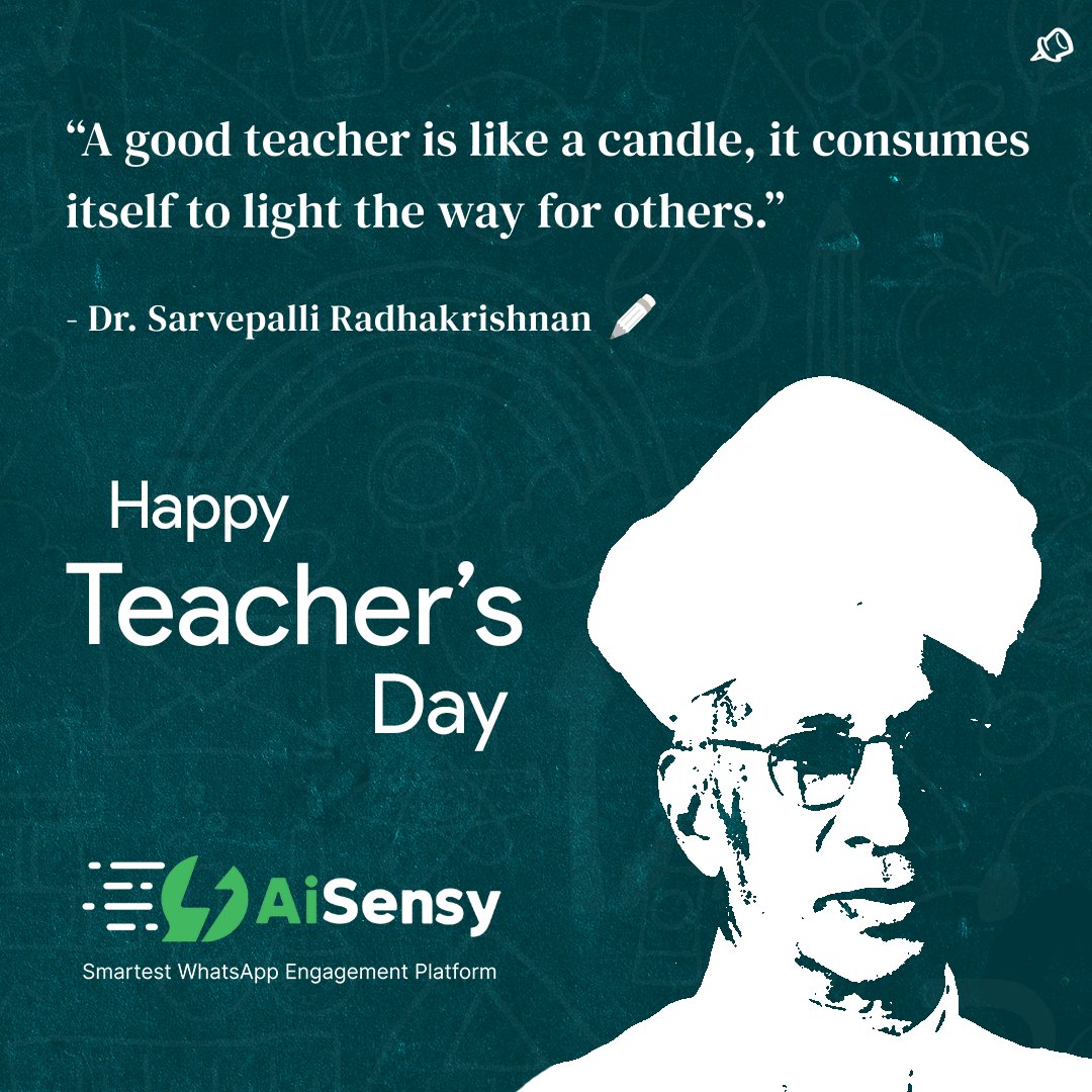 Team AiSensy extends its greetings to all teachers across the globe.

Happy Teachers Day!🌟

#AiSensySalutesTeachers #teachersday #teachersday2023 #aisensy #aisensyforwhatsapp