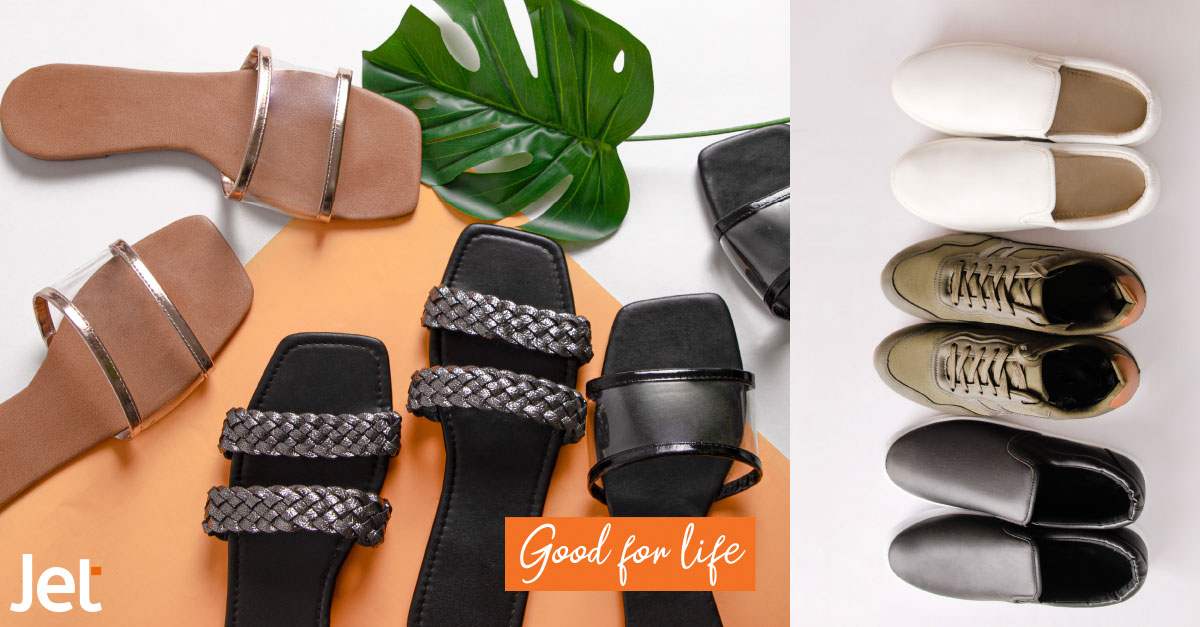 DrumMagazine's tweet photo. SPONSORED: Step out in style with Jet’s versatile and stylish summer footwear collection. From classic sneakers for men to sleek sandals for the ladies – it’ll take you from the streets to the beach with ease. 👡👟 #JetFashion #JetSummer #GoodForLife https://t.co/qinUQtvdUp https://t.co/CDuZjYIc9O