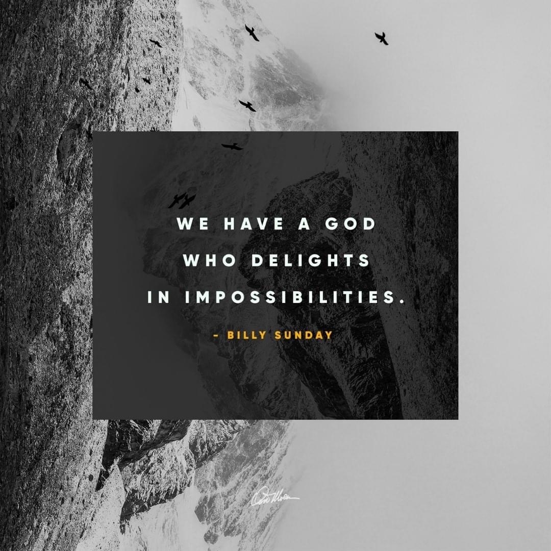 donmoen's tweet photo. What a good reminder: our God defies reason!

#impossible #defy #dailyreminder #billysunday #godisgood #jesusicalling #godislove #jesuslovesyou #fosterlove #donmoen https://t.co/q5rpnqBV98