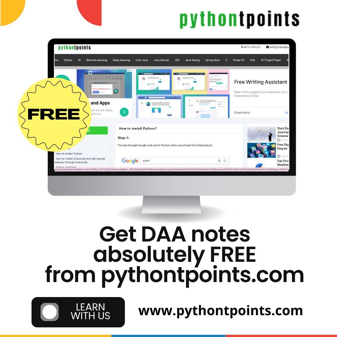 pythontpoint's tweet photo. Learn Design &amp; Analysis of Algorithms with https://t.co/XOEKuX9v6I absolutely FREE..
#learn #learning #learndaa #freetutorial #freejava #freetutorialflorpython #pythonfree #daanotes #daatutorial #learnc #tutorial #tutorialpoint #DAA #daausingc #daa #designandanalysisofalgoritms https://t.co/Ihey2yFAVC