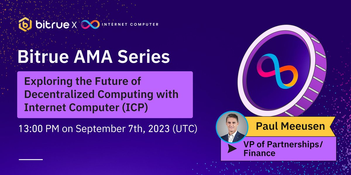 BitrueOfficial's tweet photo. 🥳 Bitrue x @dfinity #AMA

🔎 We will be exploring the future of decentralized computing with #InternetComputer (ICP) with @paul_meeusen! 

⏰ 13:00 (UTC), 7th Sep

📍Set Reminder https://t.co/QkmSALrESy https://t.co/CohbdajoEm