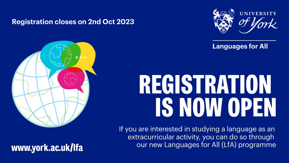 If you are interested in studying a language as an extracurricular activity, you can do so through our new Languages for All (LfA) programme. Registration is now open until 2nd October 👉To read more about it: bit.ly/3L9dxCK