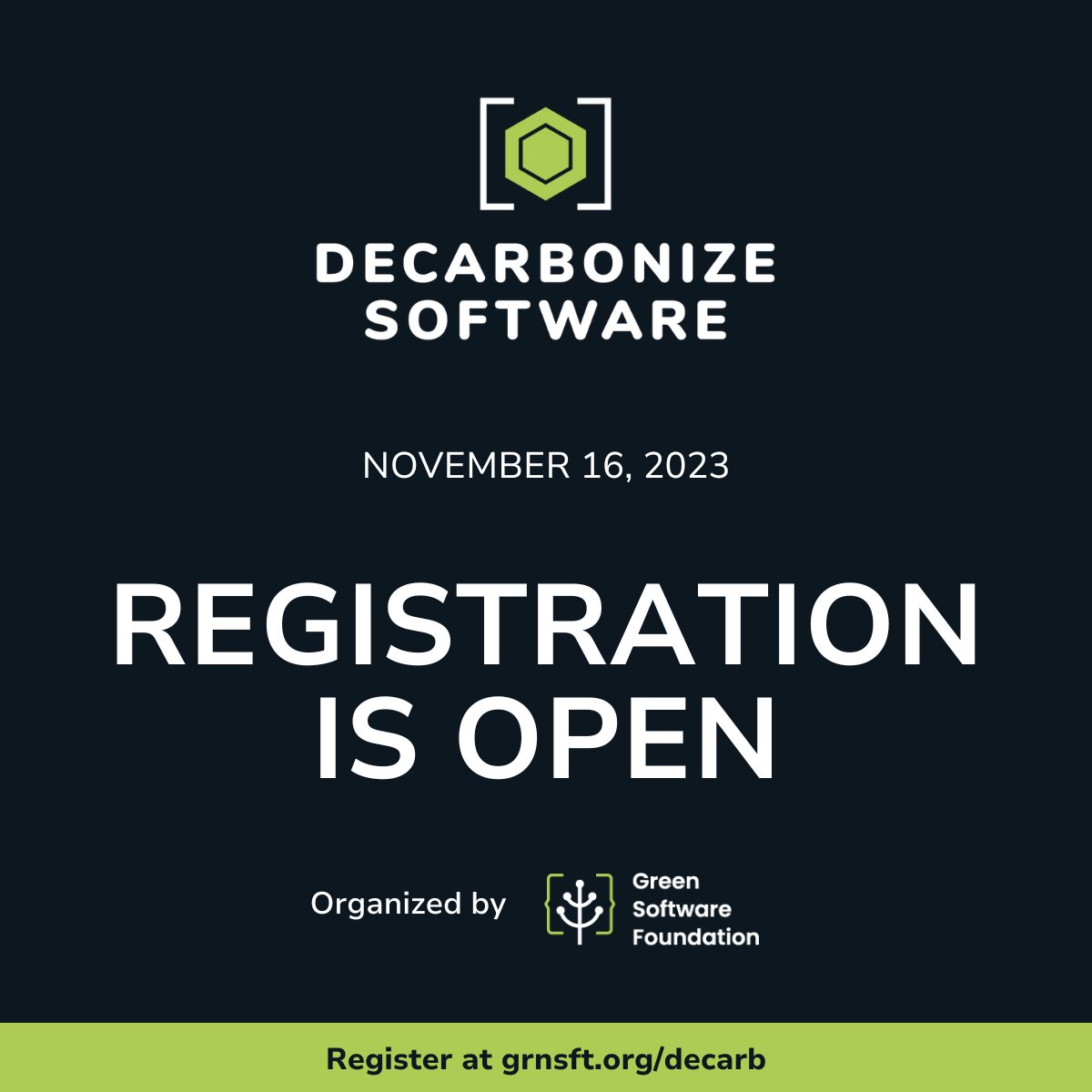 gsfcommunity's tweet photo. #Decarb2023 is open for registration!

Join us in celebrating community-driven advancements and applications across industry of the latest tools and resources in #greensoftware through our Call for Papers.

Register now ➡️ https://t.co/nYWIaW9GpU

#SoftwareEngineering https://t.co/2ucC6lXvus