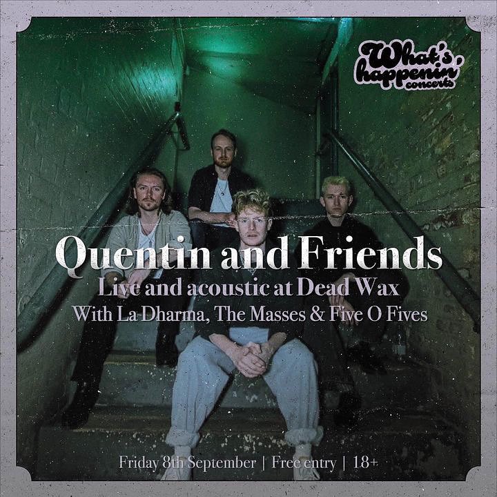 FREE GIG!

We’re heading to @DeadWaxDigbeth this Friday to support @QuentinFrancis_ alongside @themassesuk and @thefiveofives for a lovely acoustic night of music.

Looking forward to playing a bit of a different set with some stripped back versions of our tunes 🎹🎤