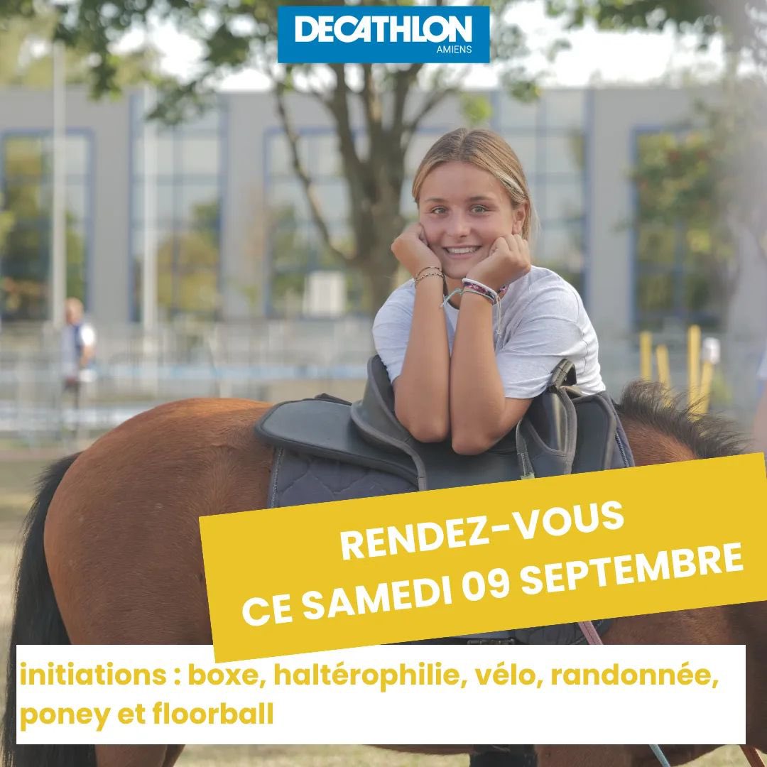 [RECRUTEMENT]

Venez découvrir le floorball ce samedi 9 septembre à l'occasion des "Samedis sportifs" devant le magasin Décathlon Dury de 10h à 18h !
La boxe, l'haltérophilie, le vélo, la randonnée et le poney seront également présents. 

N'hésitez pas à venir nous rencontrer !