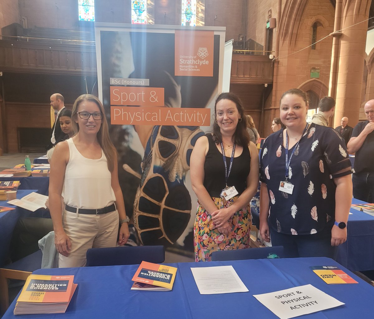 It's Undergraduate Open Day 2023 today and our wonderful colleagues from Physical Activity for Health, Speech and Language Therapy and Psychology are in Barony Hall meeting our future students! #strathlife