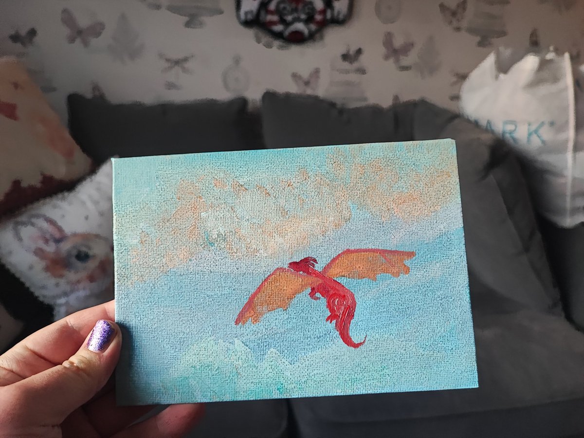 MikuPlantmanArt's tweet photo. I didn't share this painting from last week. 

It was really nice to paint a cloudy sky scene with the new acrylic paints I bought the previous weekend.

Should I paint more sky scenes? https://t.co/k5D7mZl4Ug