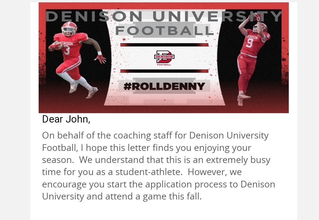 JohnDeRose3rd's tweet photo. @Blessed to receive a game day visit from Denison University @CoachKJarrett
@thecoachsutton @Showtime12u https://t.co/YvDDQm7Du7